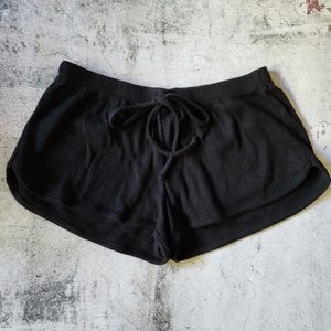 Black Ribbed Short Shorts Booty Shorts